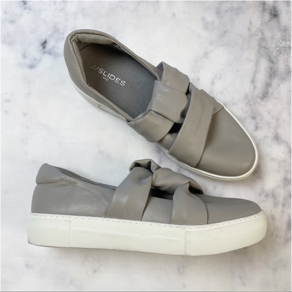 J/SLIDES Gray Knotted Slip-On Sneakers